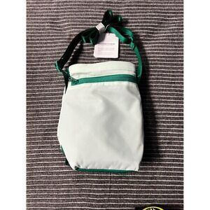 Lululemon Drawstring Crossbody Bag White Emerald Green Cinch Sporty Pouch